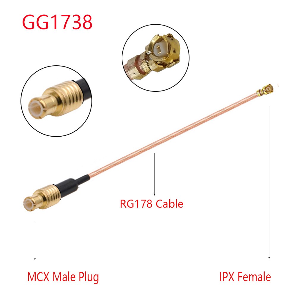 10pcs MMCX/MCX Male to u.FL/IPX/IPEX1/IPEX4 MHF4 Female Jack Pigtail RG178 RF Coaxial Cable 3G Antenna Extension Wire Cord