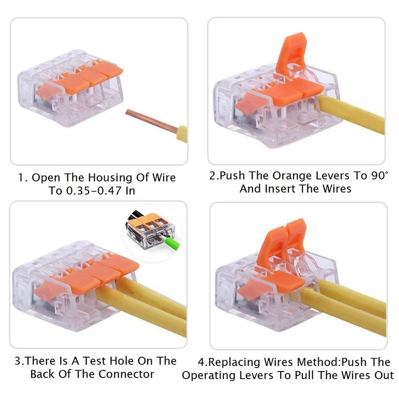 75pcs L 221 Electrical Connectors Wire Block Clamp Cable Terminal Reusable Mini Quick Home Connector Wire Terminal