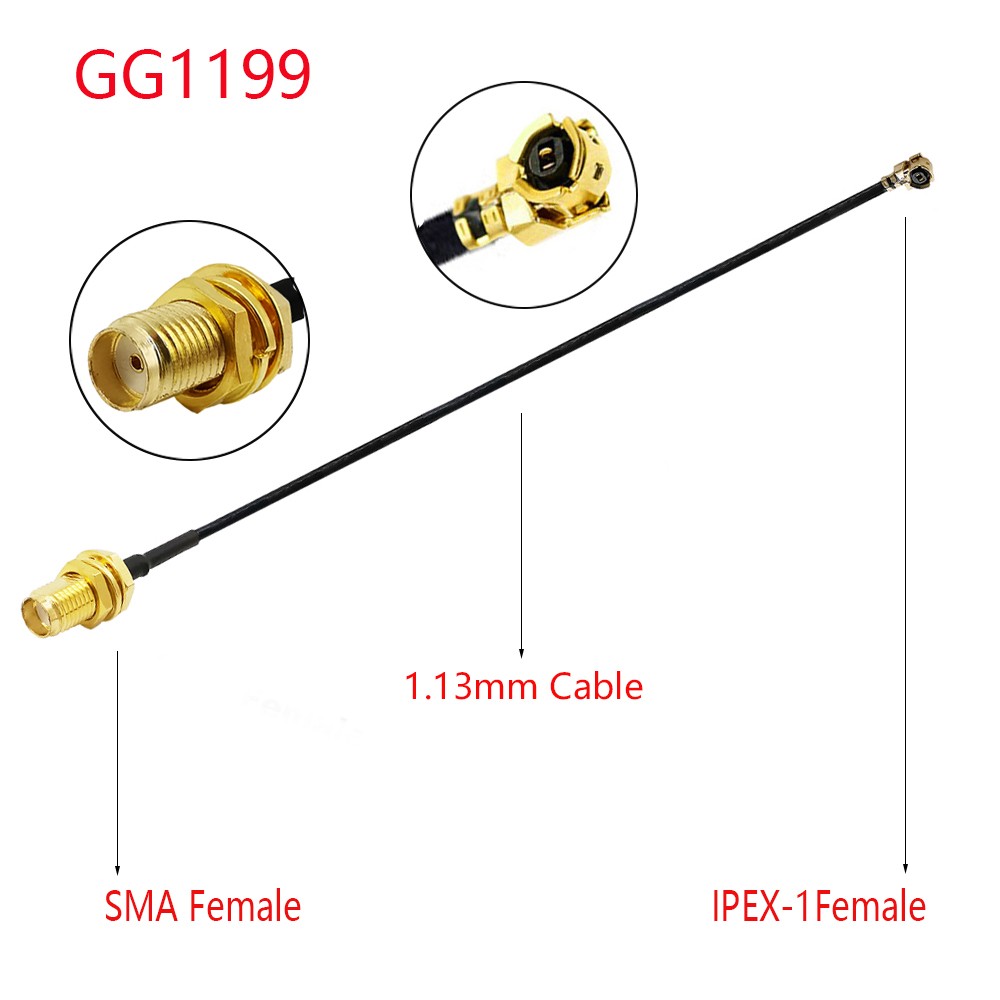 10pcs SMA Female to U.FL IPX Sockets Jack Connectors Adapter RG178/1.13mm Cable SMA Female Pigtail Jumper for WiFi Router GPS AP