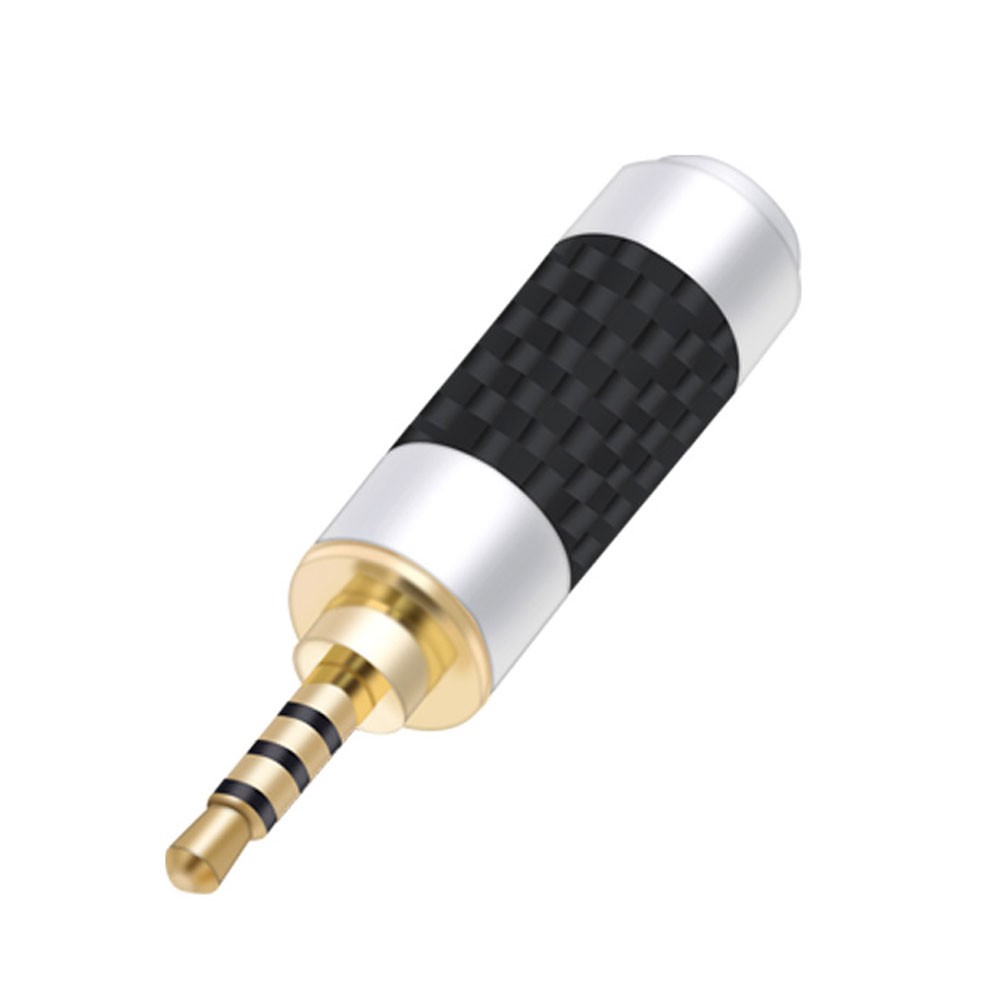 4pcs carbon fiber 2.5mm 3 pole 4 pole stereo male plug right angle 4.4mm 5 pole jack connector