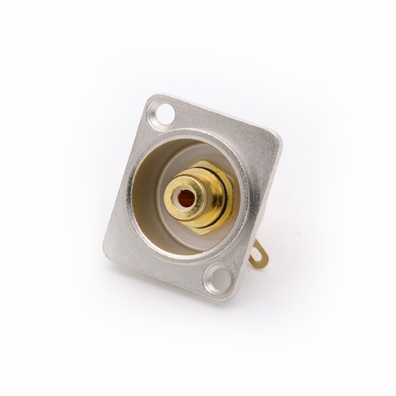 Premium Board Mount RCA Connector Female, Silver RCA Female Socket, Red and White Colors Available, 50 Pieces