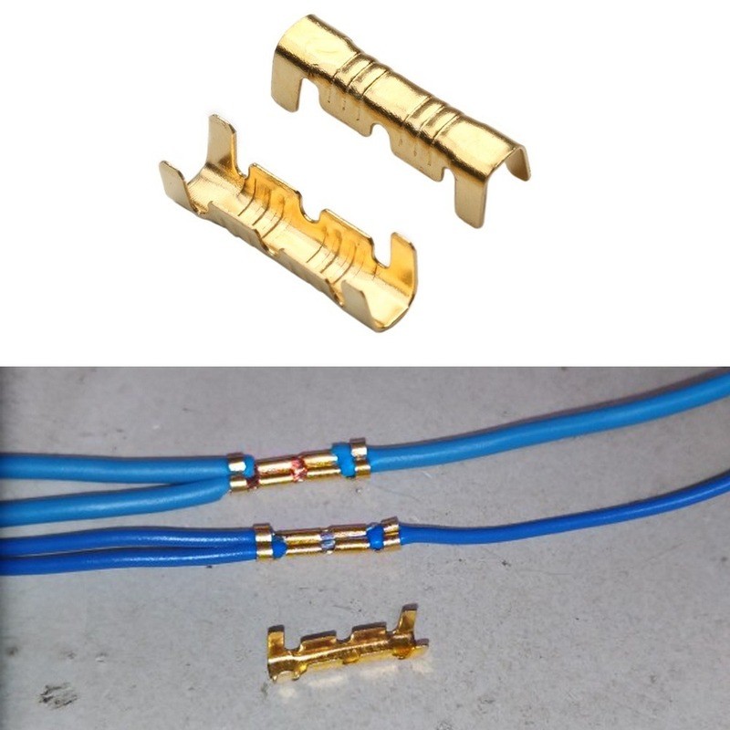 100pcs Docking Line Connectors Push Button Quick Connect Terminals Wire Crimp Terminals 0.5 to1.5 Square Wire Crimp Connector