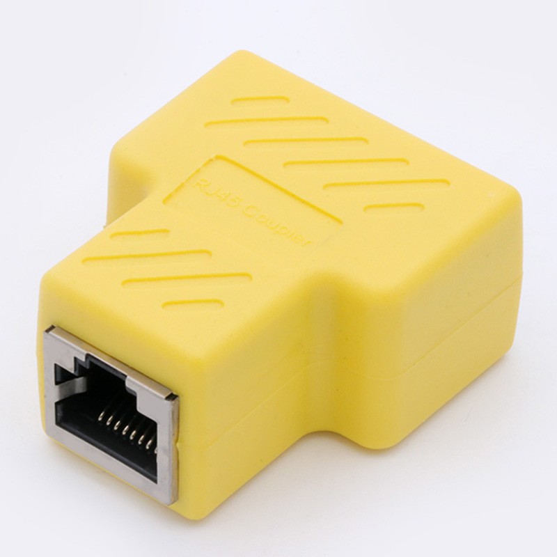 10pcs/lot RJ45 Network Cable 8P8C Splitter Coupler Connector Ethernet Extension Adapter 1xFemale to 2 Ways Adapter