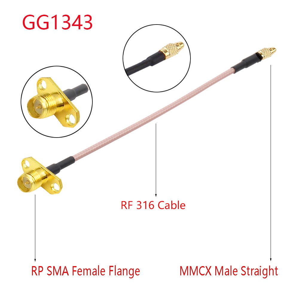 10pcs RG316 Coaxial Cable MMCX to SMA/RP-SMA Female Flange Panel Mount FPV Antenna Extension Cord for TBS Unite Pandark VTX