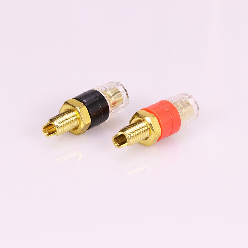 50pcs/25Pairs Gold Plated Small Binding Post Connectors for 4mm Banana Plug, Binding Post HIFI Terminal for Audio Video Amplifier