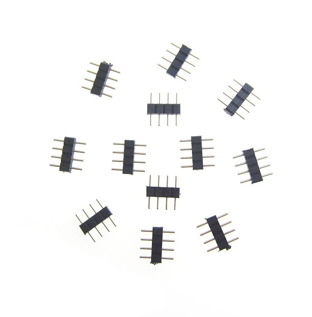 50/100/500/1000 4-Pin RGB Male Connector Suitable for RGB 3528 5050 SMD LED Strip 4Pin Male Connector RGB LED Strip