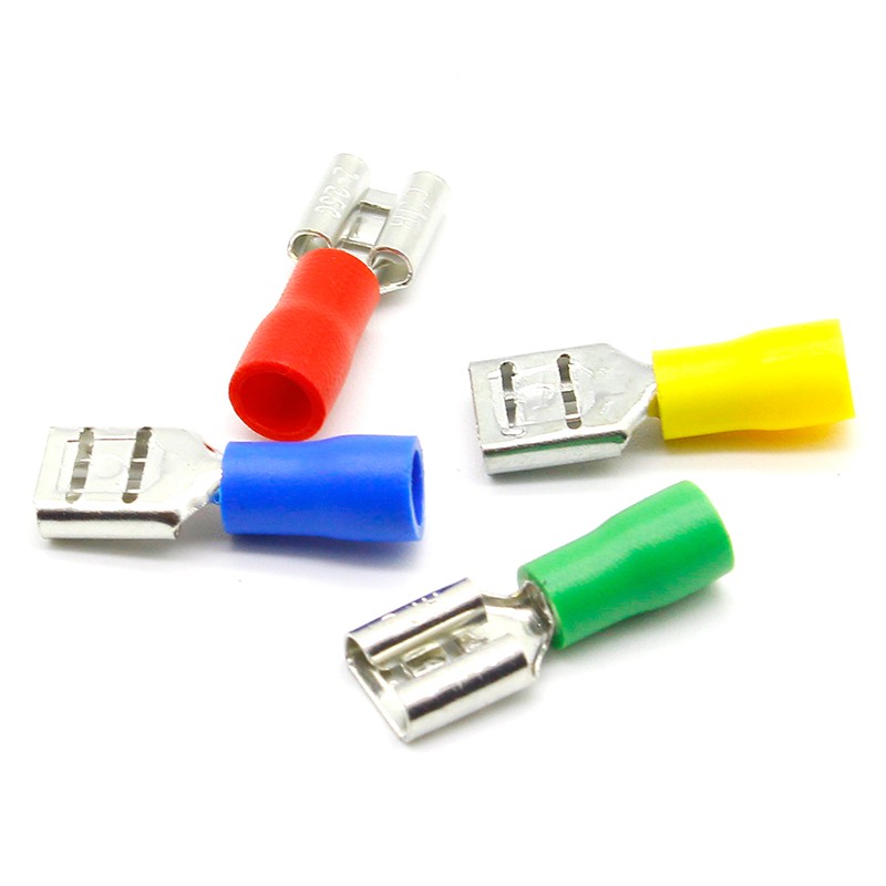 FDD2-250 Female Insulated Electrical Crimp Terminal for 16-14 AWG Connectors Wire Cable Connector 100pcs/pack FDD FDD2-250