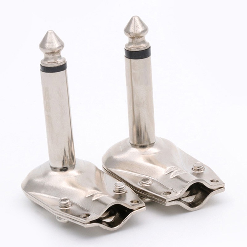 10pcs 90 Degree Right Angle 6.35mm Mono/Stereo 2/3 Pole Jack Plug 6.35mm Guitar Phono Pie Connector 1/4 Inch