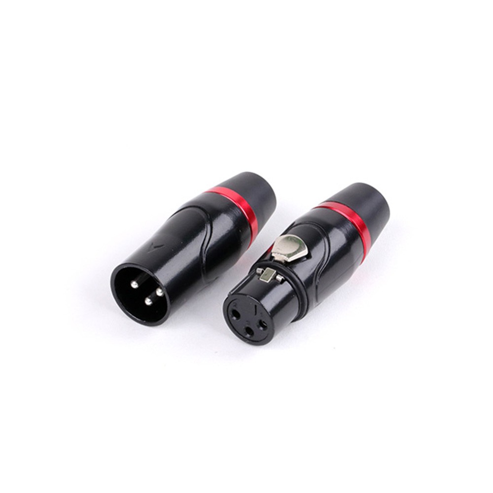 20pcs High Quality Zinc Alloy Black XLR 3 Pin Male And Female Audio Connector Cable Adapter For Audio Video