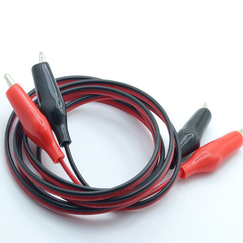 10pcs/lot 1m Test Leads With Alligator Clip Double End Jumper Electrical Wire Cable Connector Wire Circuit Experiment