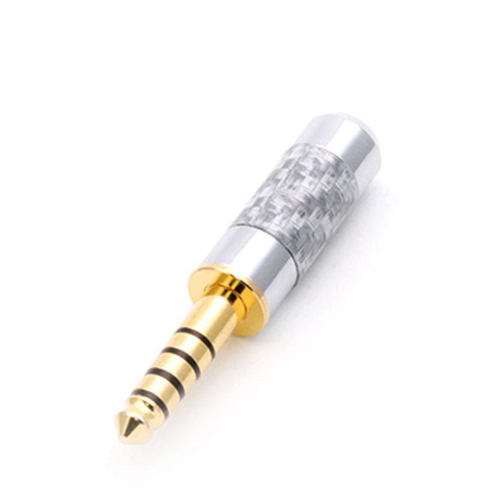 10pcs Gold Plated Carbon Fiber Jack 4.4mm 5 Pole Audio Connectors Pure Copper Connector With 6mm Wire Hole