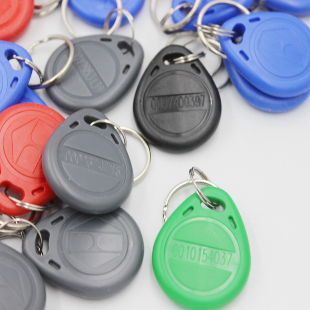 100KHZ Waterproof RFID Card Key Fob Access Control Color Smart Card Keychain 125pcs