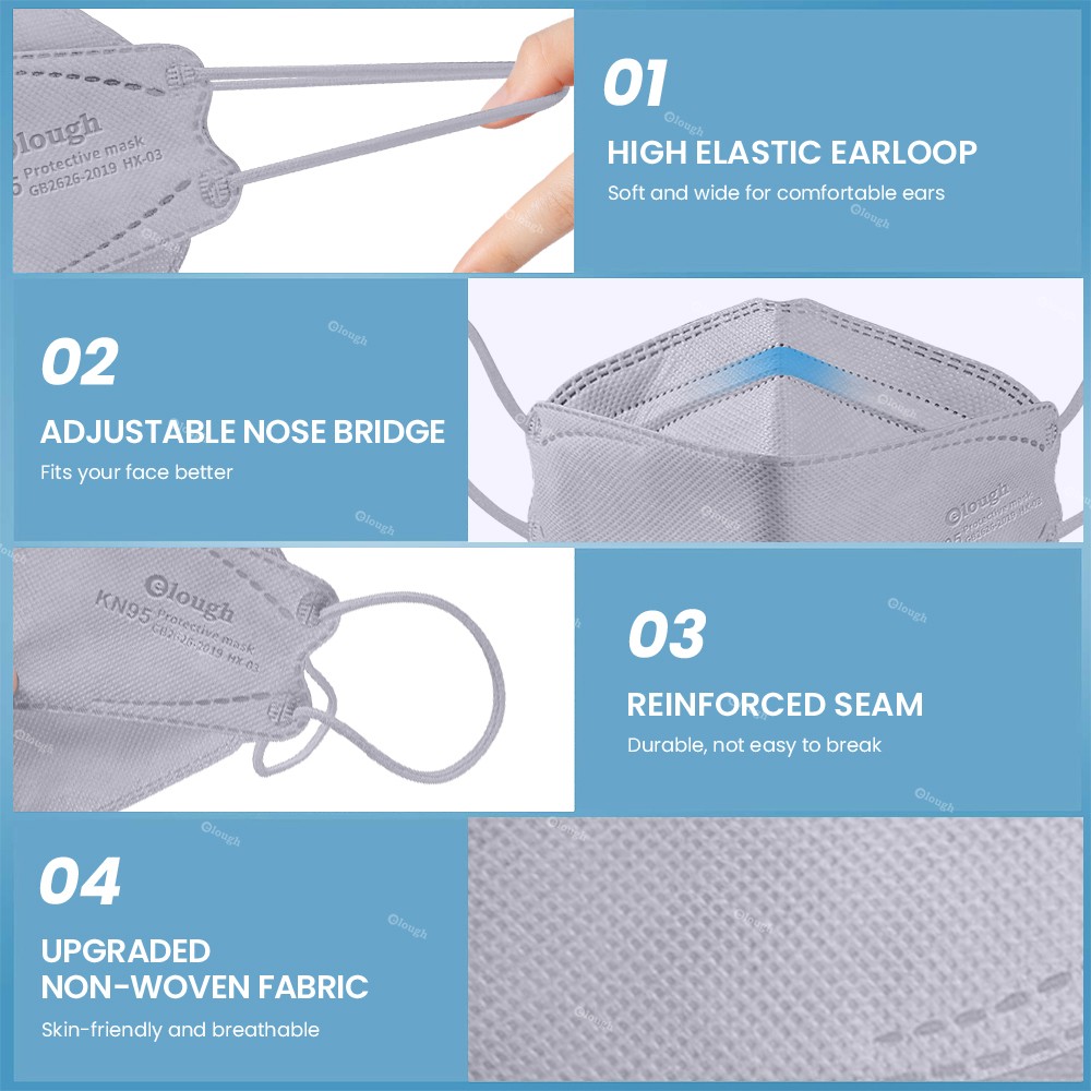 Elough 10-100 قطعة ألحو Mascarillas ffp2 homology ada إسبانيا الألوان 4 طبقات KN95 أقنعة معتمدة الكبار الأسماك FFP2 أقنعة