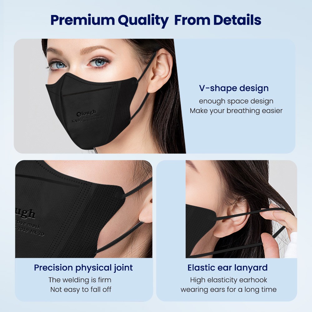 3D Masks Adult KN95 Face Mask FFP2 Mascarillas FPP2 Negras Masque FFP 2 Black ffp2 Mask 4 Layers Mask Mascherina FFP2 Protective Mask