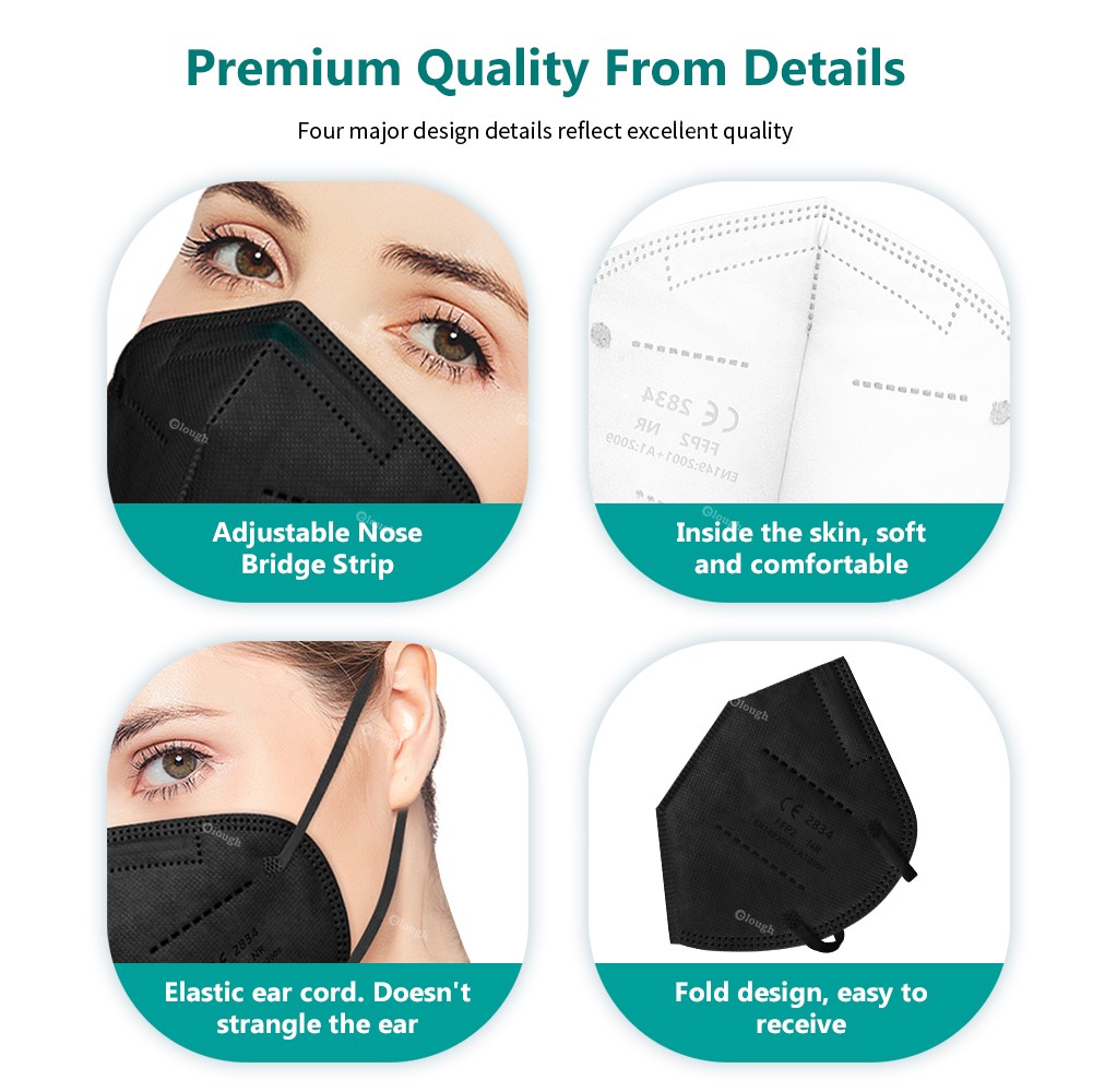 5 Layer FFP2 Mascarillas FFP2 Gay Masks Adult KN95 Black ffp2fan KN95 Mascarillas FPP2 Negras