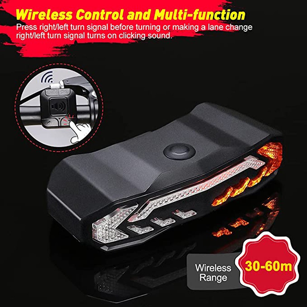 Elecpow Bicycle Alarm Taillight Anti-theft USB Rechargeable Waterproof Bike Rear Tail Light Turn Signal Warning Brake Light