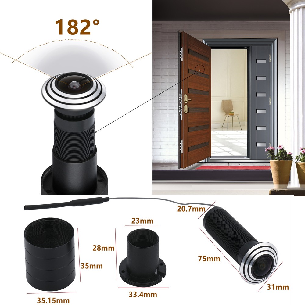 Security 1080P Mini Wifi Door Eye Hole IP Camera Fisheye Lens Wide Angle 1.66mm Peephole CCTV Network Audio Horn P2P Onvif Tuya