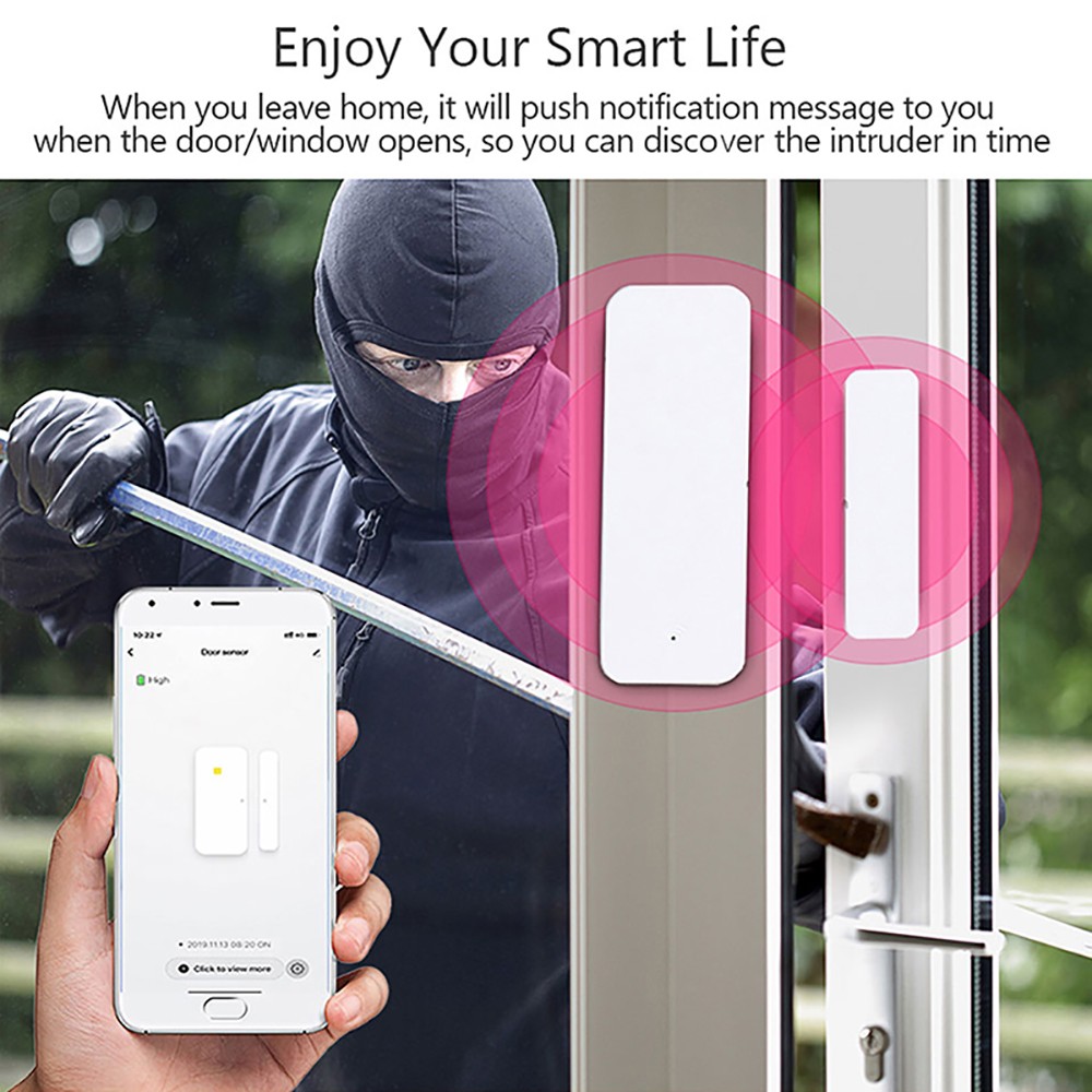 Tuya ZigBee Door Sensor Connect Open Sensor for Smart Home Automation App Remote Control Work with Aliax, Google Home