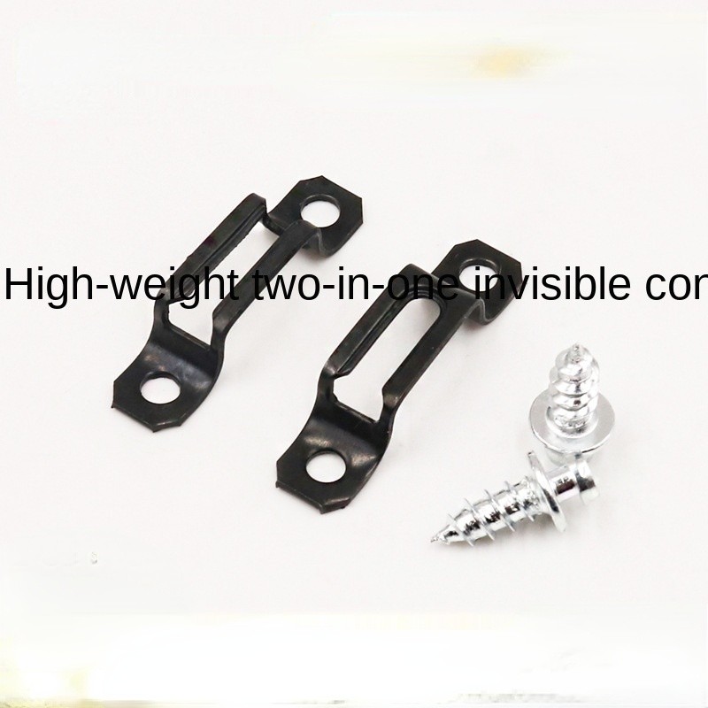 10pcs 2in1 Invisible Cabinet Connectors Metal Cupboard Hinge Assembly Furniture Connecting Bracket Recessed Screw Fastener