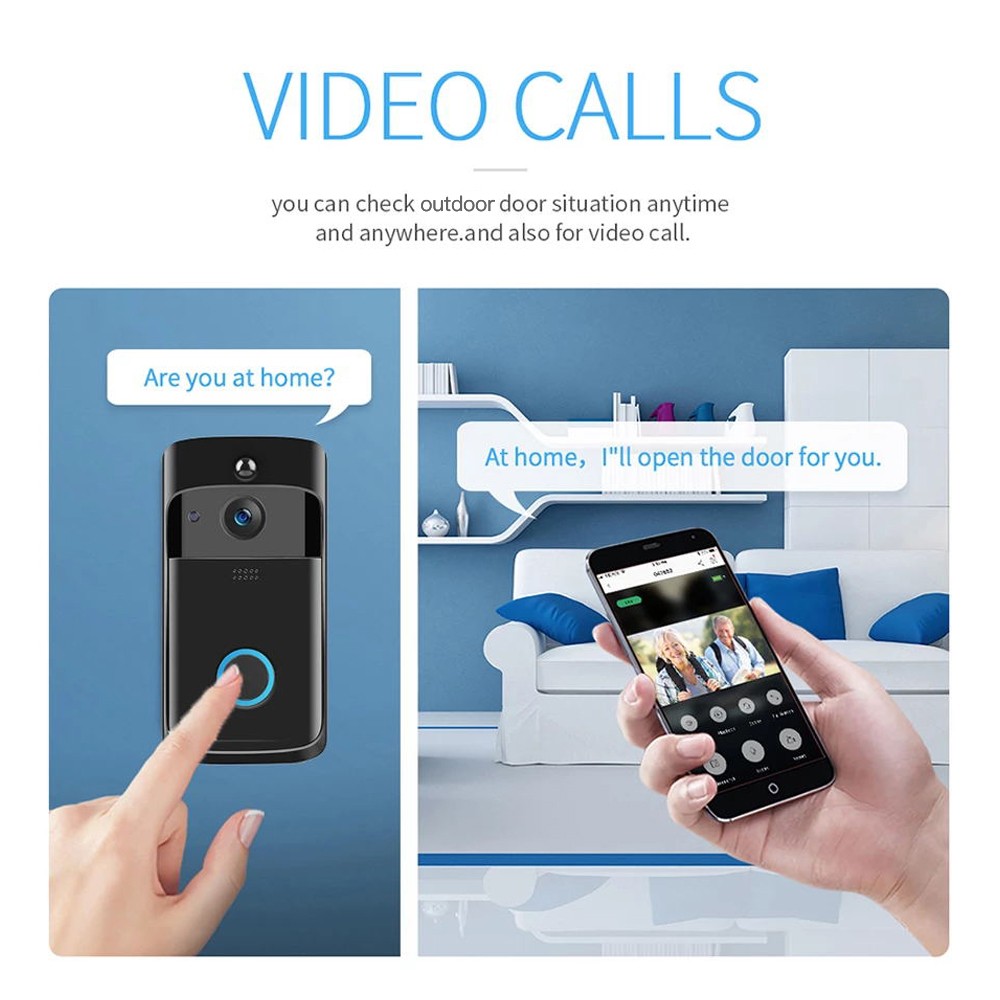 Wsdcam - Smart Video Doorbell, Wireless Intercom, Intercom, WiFi, Apartment Doorbells, Video Surveillance, Support Mobile Phone Connectivity, Home Security Cameras