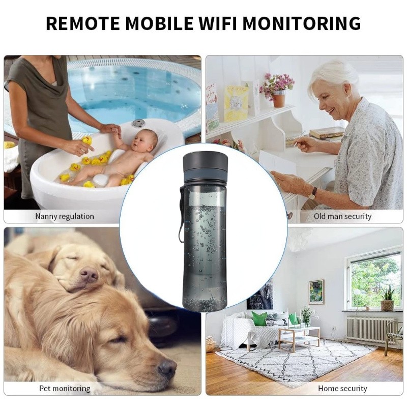 750ml Water Bottle WiFi Camera Portable Office Water Cup Wireless IP Camera Video and Audio Real-time Remote Live Broadcast