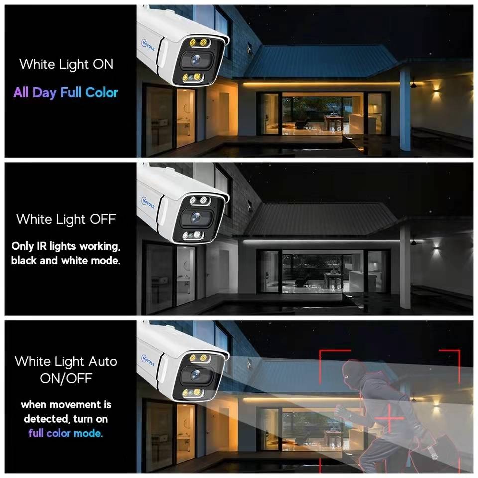 Movols POE 4K 8MP 5MP Colorful Night Vision Wireless Security WiFi Outdoor CCTV IP NVR Speaker System Video Surveillance Camera