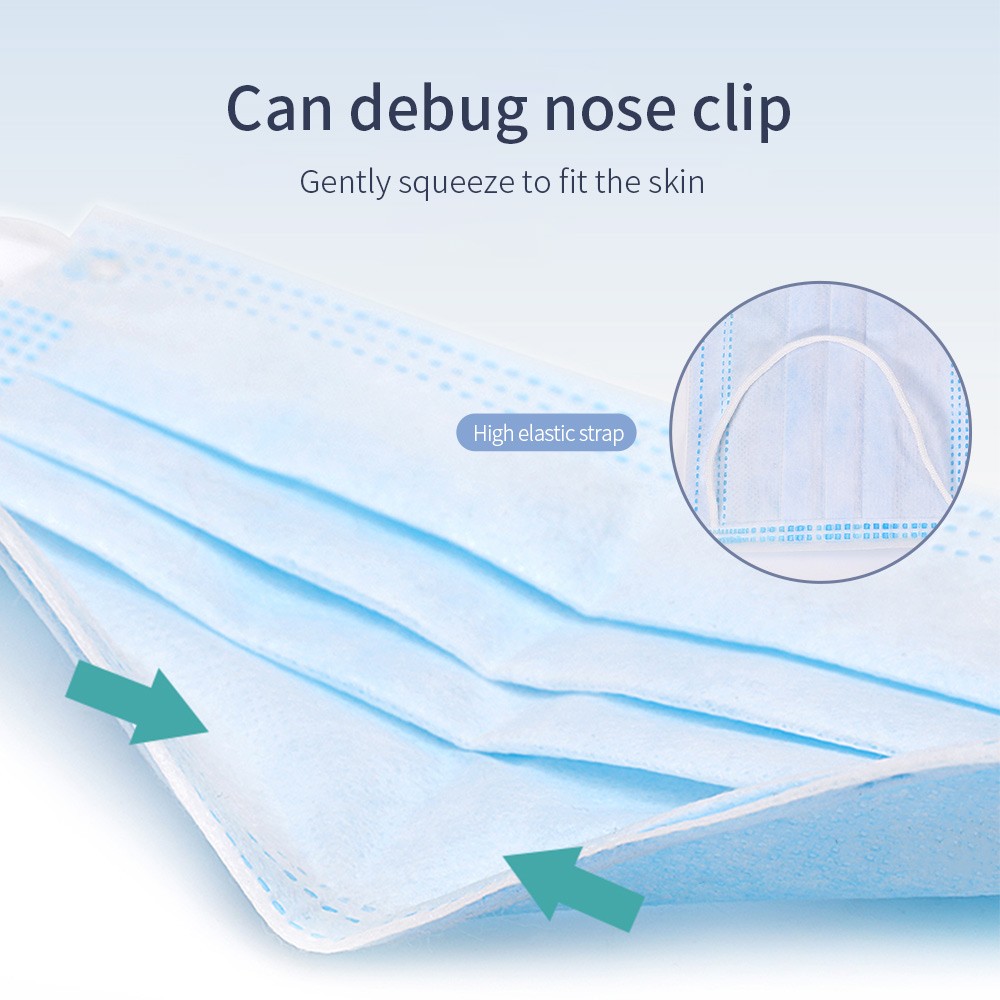 3-layer protective face mask with anti-dust filter for adults disposable