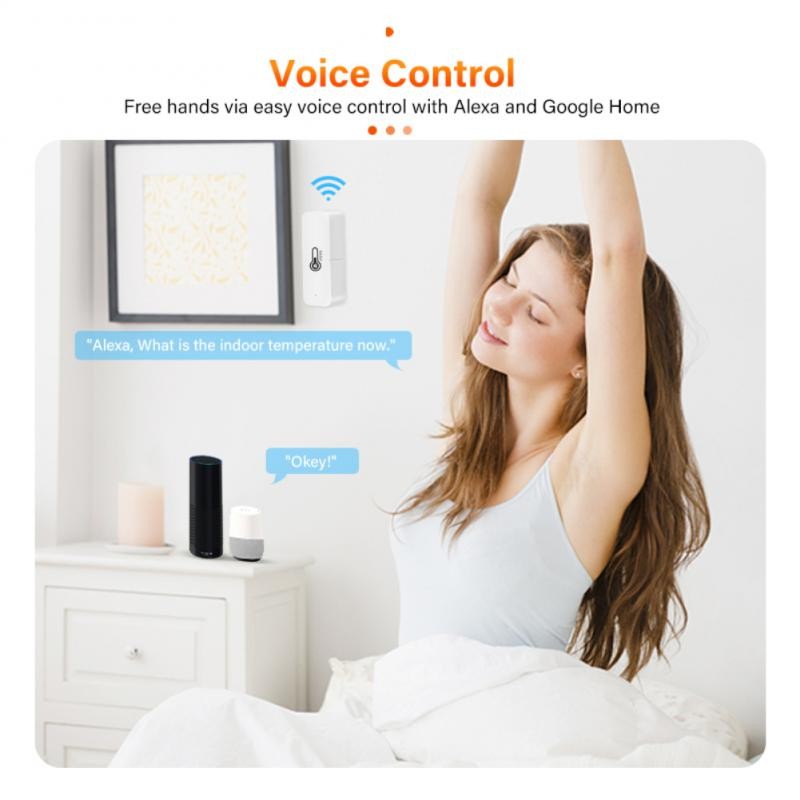 Tuya ZigBee Temperature Humidity Sensor Remote Control Smart Home App Control Works with Google Assistant Alexa