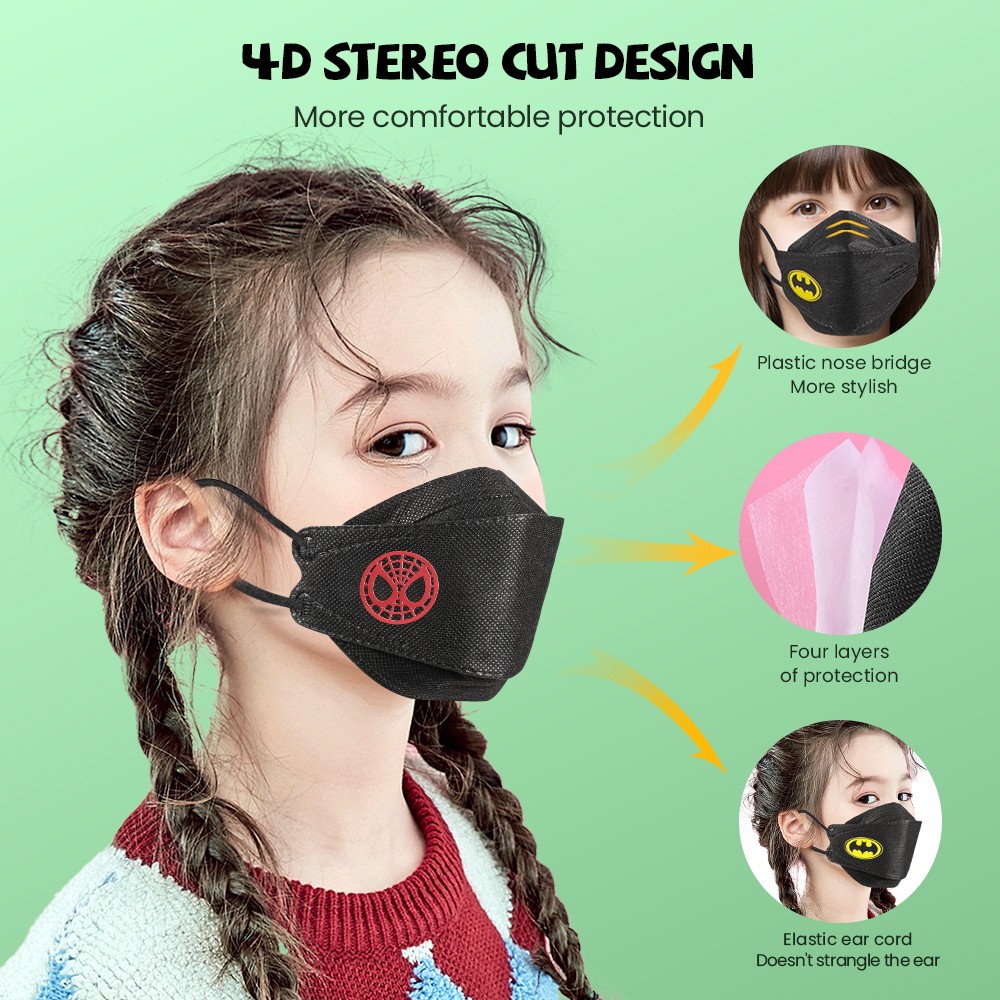 kids masks ffp2 kn95 mascarillas fpp2 niños negra mascaras infantil descartafil ffp2 black mask kids approved kn95