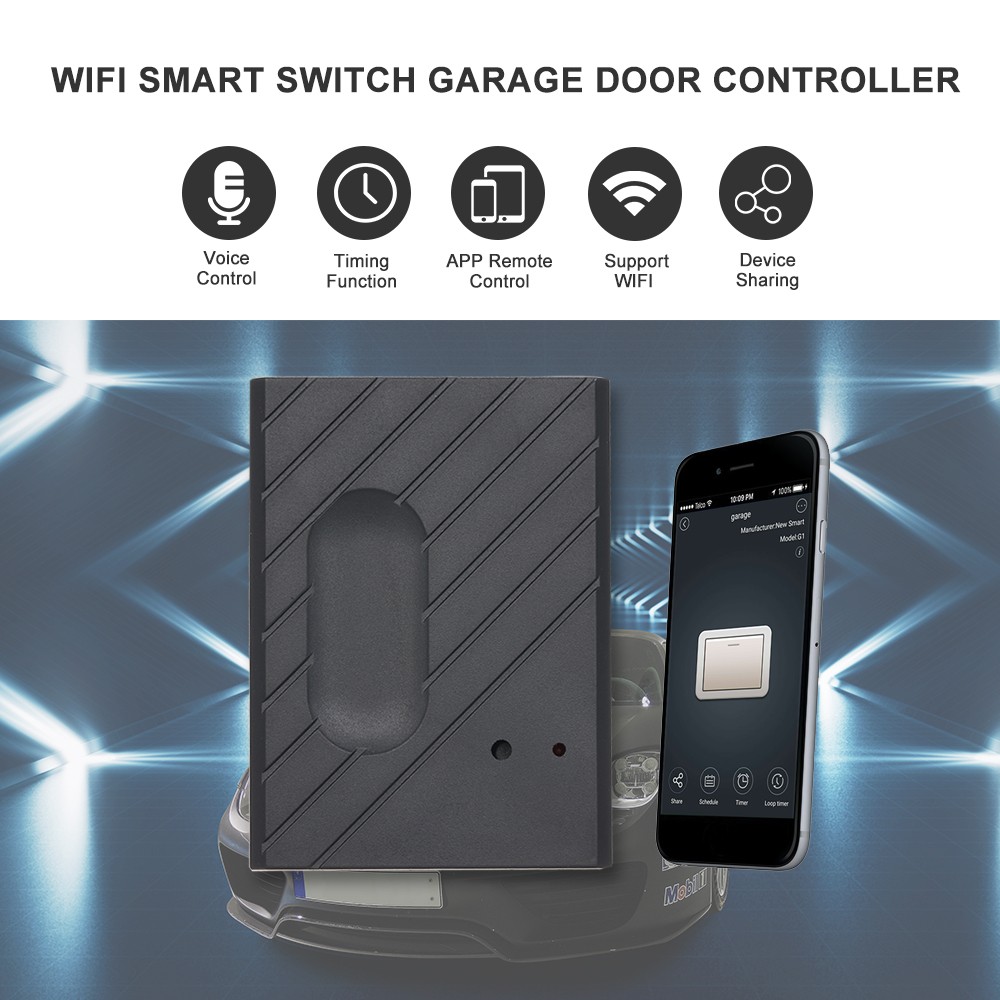 WiFi Smart Switch Garage Door Controller Compatible Garage Door Opener Smart Phone Remote Control APP "eWeLink" Timing Function