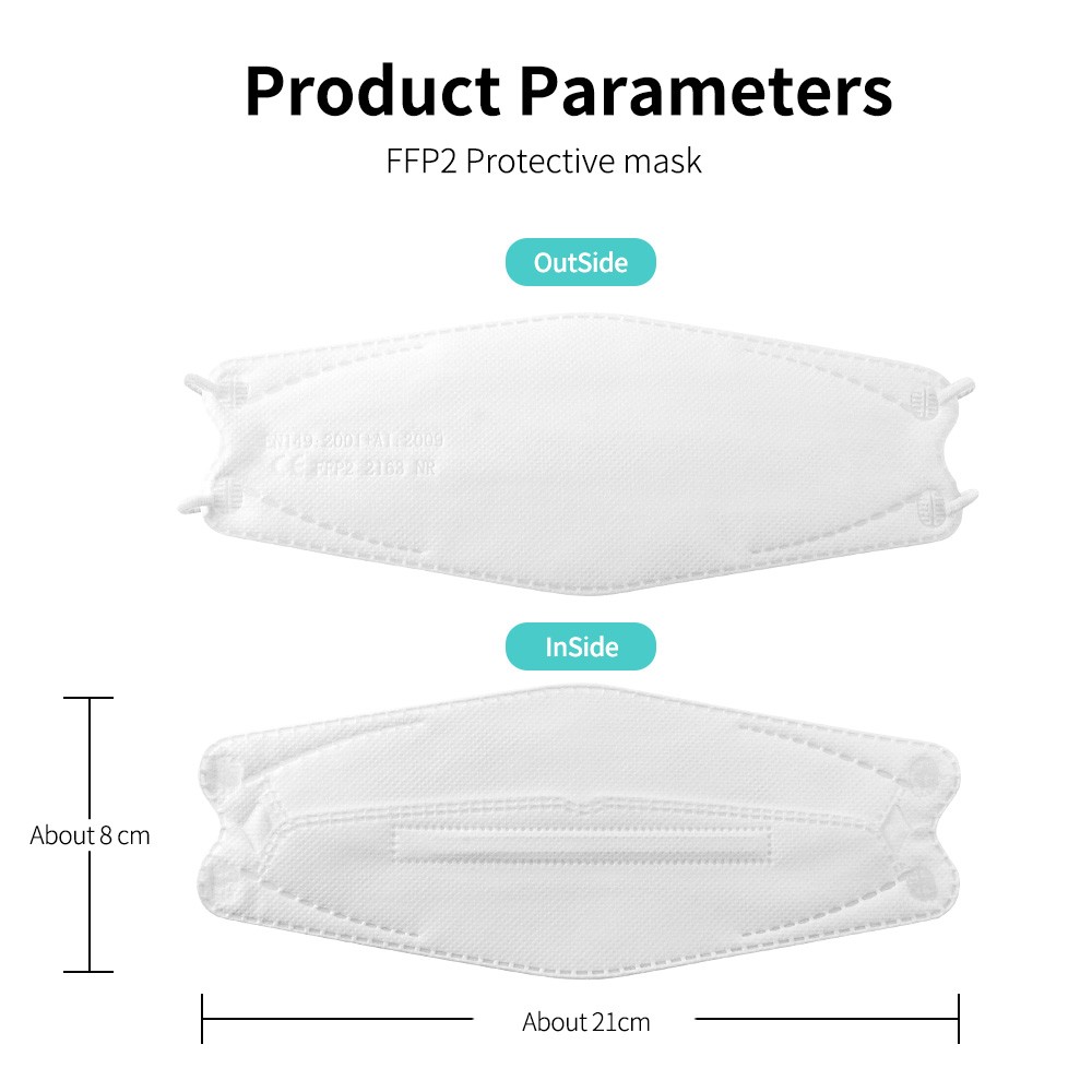 قناع أبيض FFP2 CE KN95 Mascarillas FPP2 معتمد قناع الوجه الوقائي للفم KN95 قناع التنفس ffp2masken маска
