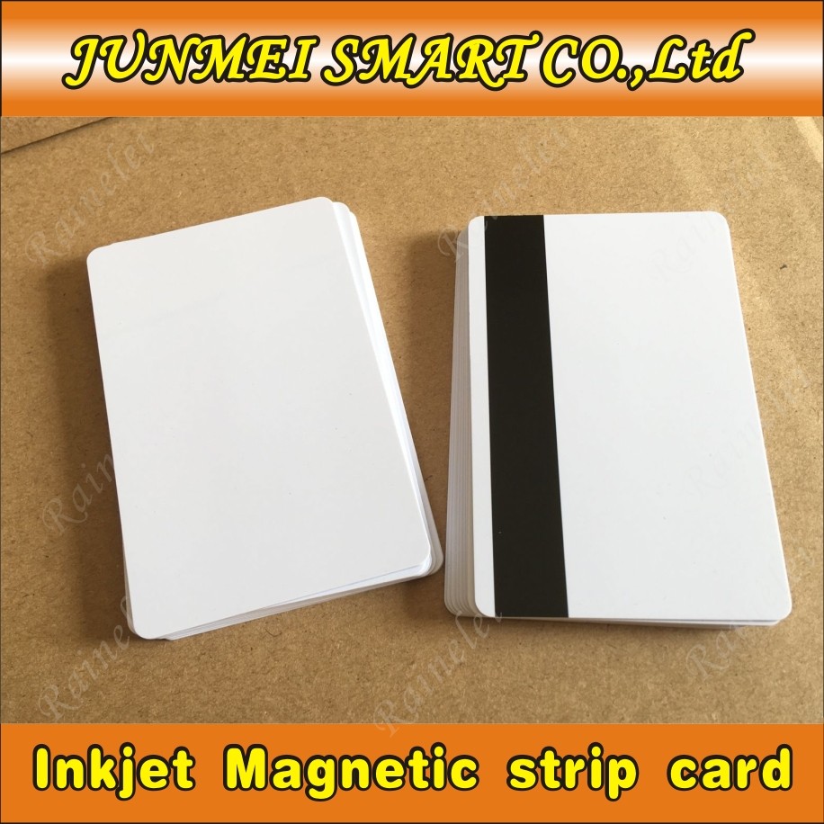 10pcs/50pcs PVC Blank White Plastic Cards 30Mil Heco Magnetic Card Mag Ribbon Printable For CR80 Inkjet Printer