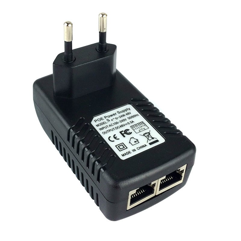 CCTV Security Surveillance PoE Power Supply 48V 0.5A 24W POE Wall Plug PoE Ethernet Adapter IP Camera Phone US EU Plug