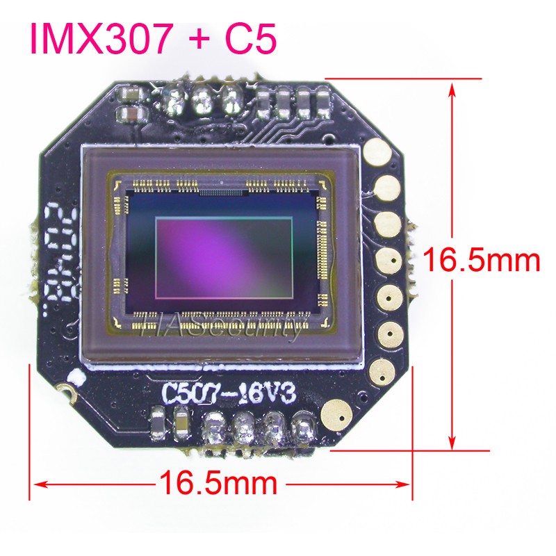 (+12V) AHD-H 1080P or CVBS 1/2.8" Sony Starvis IMX307 CMOS + C5 Main Camera Module PCB Board M12 Lens