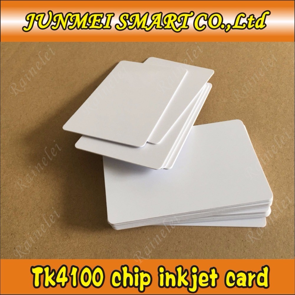 Free shopping 100pcs rfid 125Khz EM4100 /tk4100Chip blank ID card inkjet printable by Epson/Canon printer with card tray