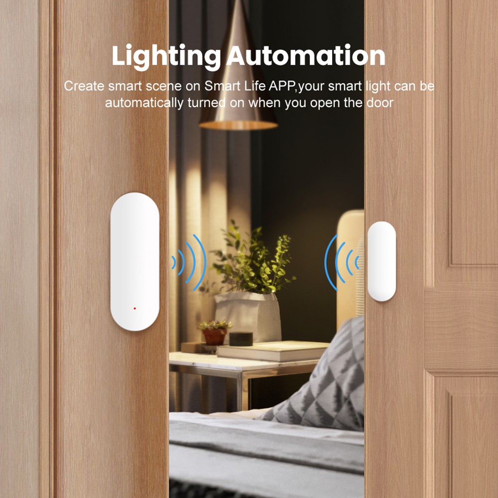 Tuya ZigBee Window Door Sensor Wireless Door Open Closed Notification Detector Smart Home Security Alarm Work with Alexa Google