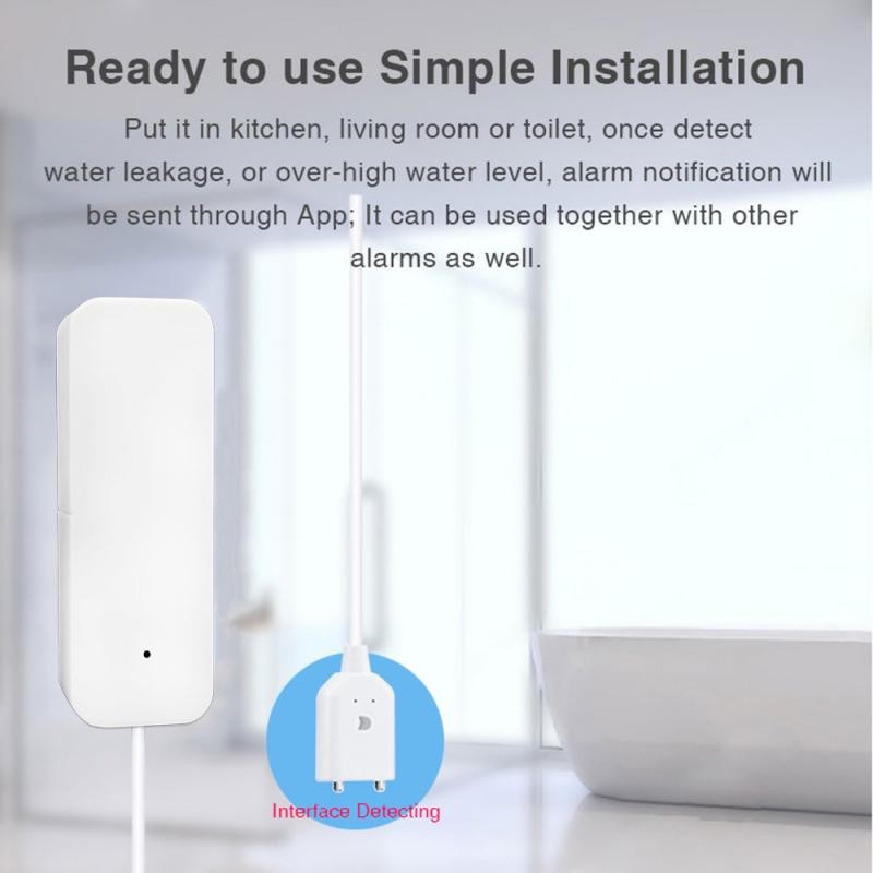 Tuya ZigBee/Wifi Water Leak Alarm Smart Water Sensor Leak Detector Smart Life APP Flood Alert Overflow Security Alarm System