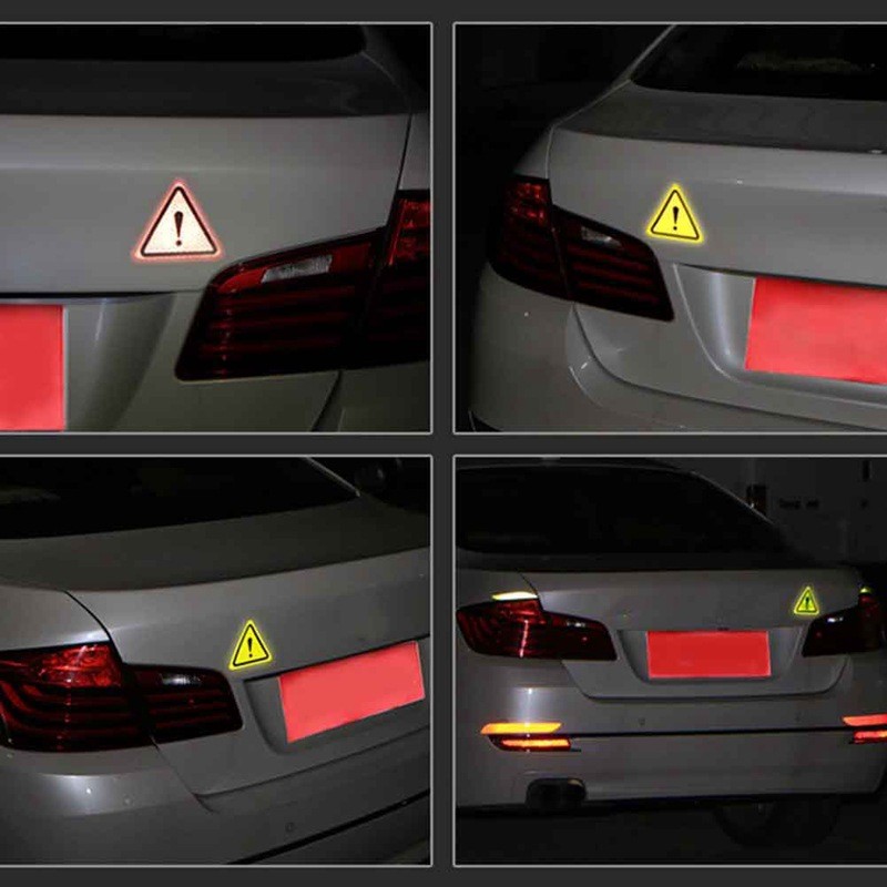 Car Body Reflective Car Stickers Decoration Stickers Motorcycle Reflective Warning Triangle Safety Stickers