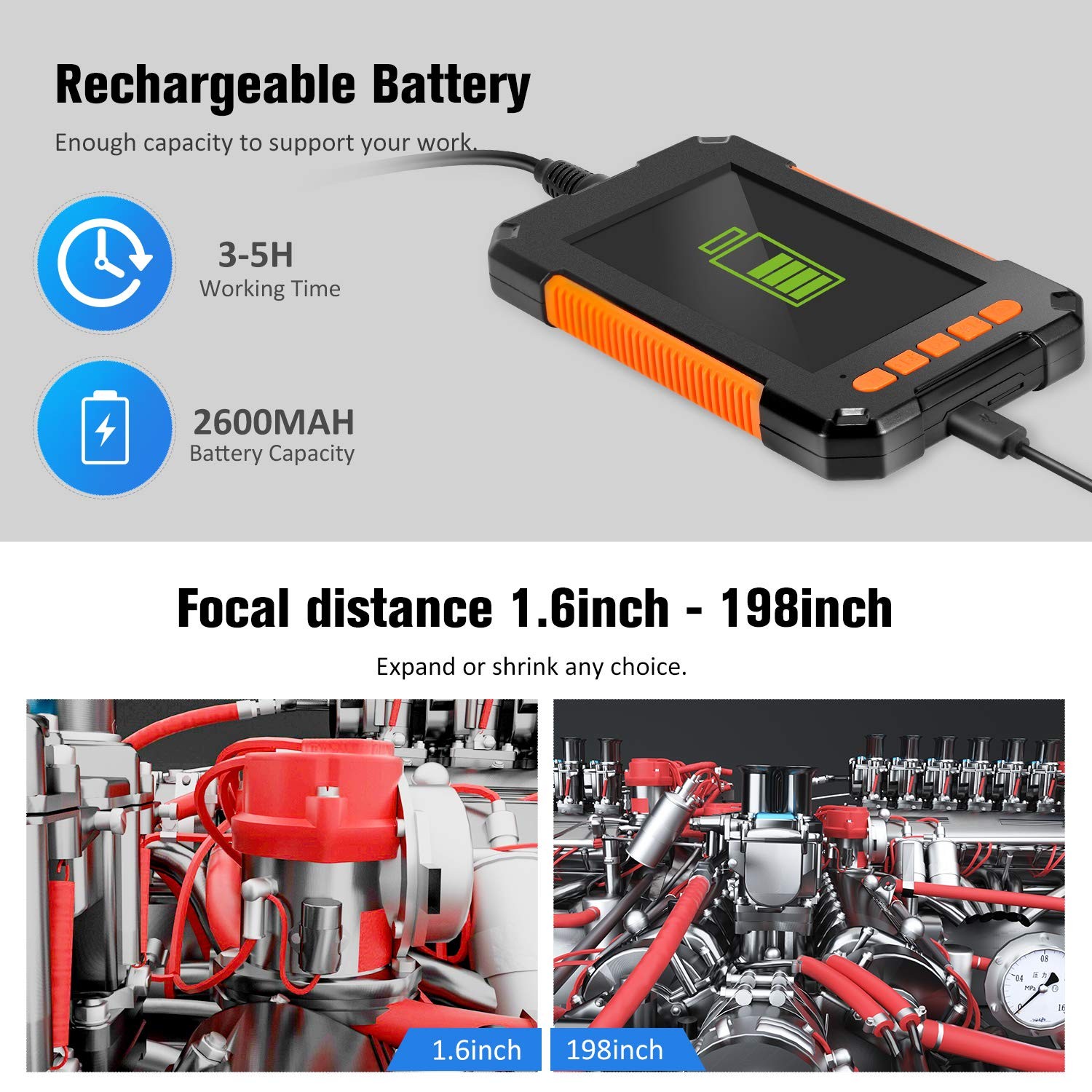 1080P Inspection Camera With 4.3 Inch IPS Screen Single And Dual Lens Industrial Endoscope With 8 LED For Check Engine Up