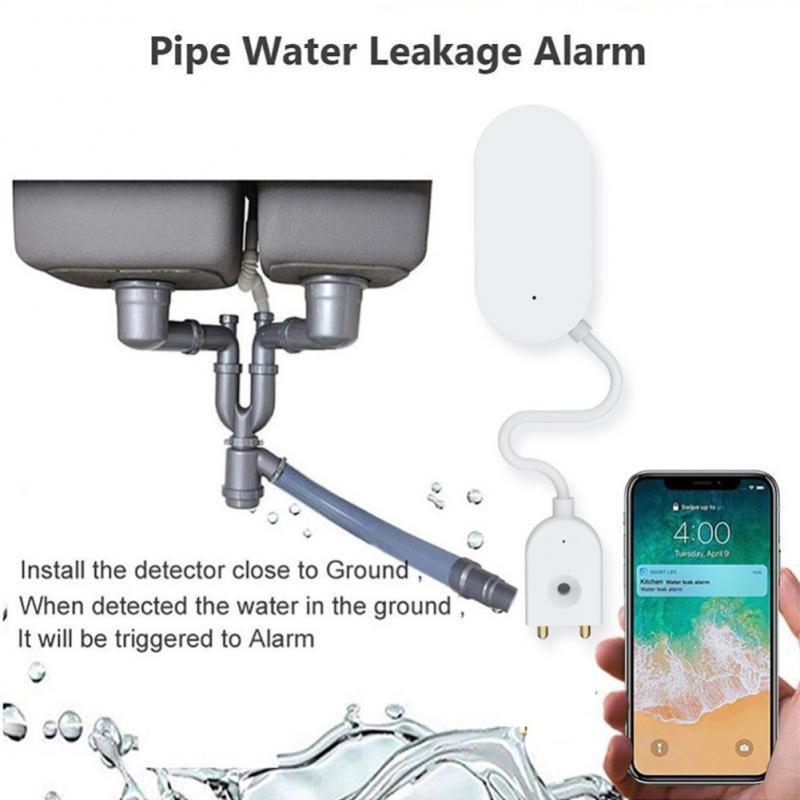 Tuya Zigbee Water Leakage Alarm Water Leak Sensor Detector Flood Alert Overflow Security Alarm System Works With Zigbee Gate