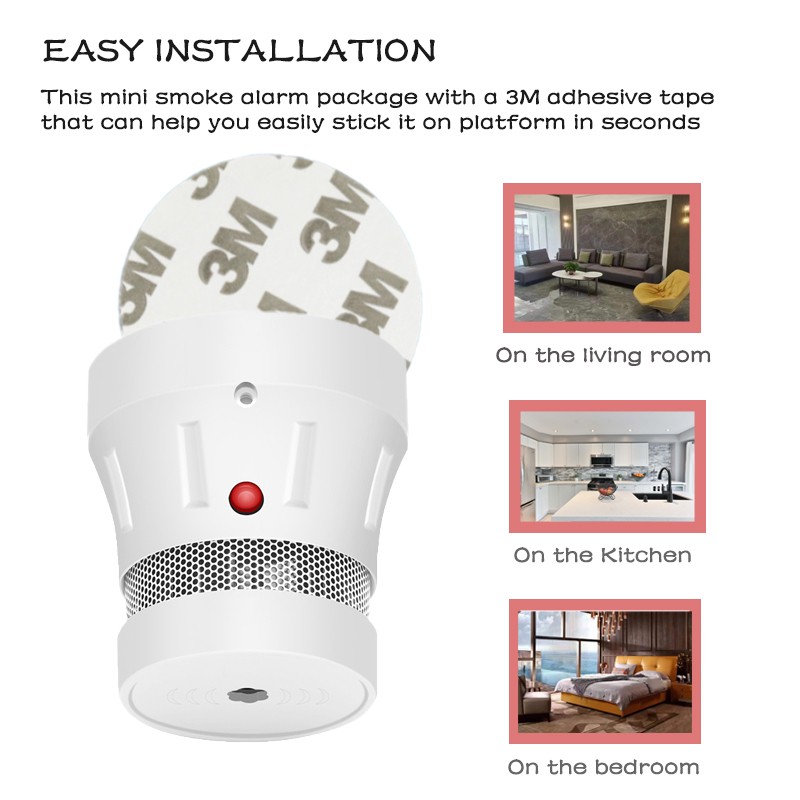 Zigbee smart smoke alarm safety protection wifi tuya sensitive control fire detector battery powered with sound and light alert
