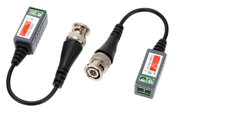 10pcs/lot Coax CAT5 CCTV Camera Passive BNC Video Balun to UTP Transceiver Connector 2000ft Distance Twisted Cable