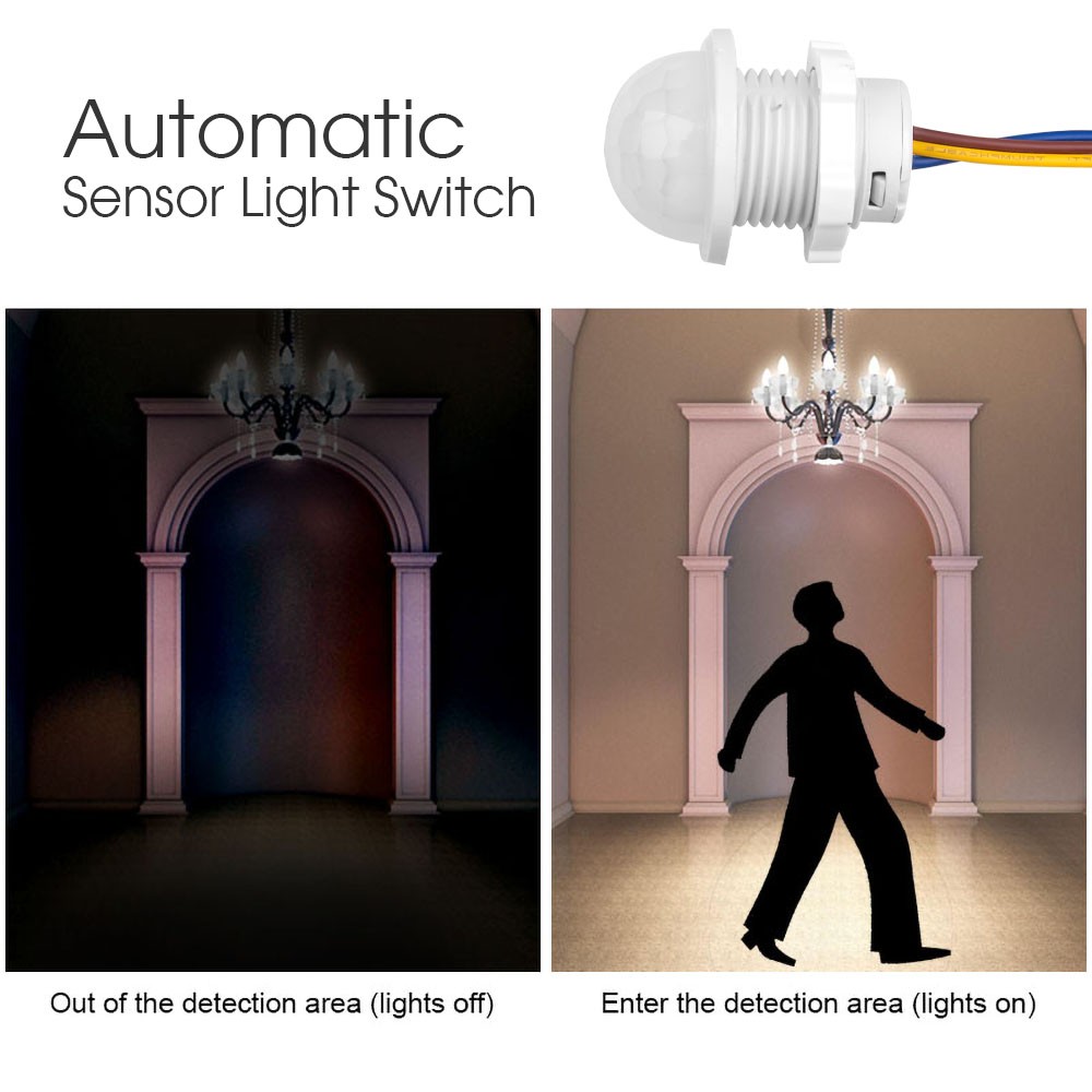 LED PIR Infrared Motion Sensor Switch 110V 220V Light Switch PIR Sensor Auto On Off Smart Switch