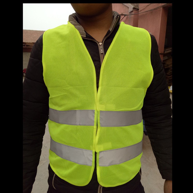 Reflective Fluorescent Vest Yellow Orange Safety Outdoor Running Safety Ventilation High Visibility