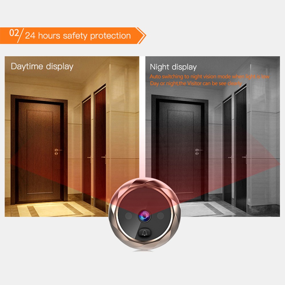 2.8 Inch LCD Color Screen Digital Doorbell 90 Degree Door Eye Electronic Doorbell Peephole Camera Viewer Outdoor Doorbell