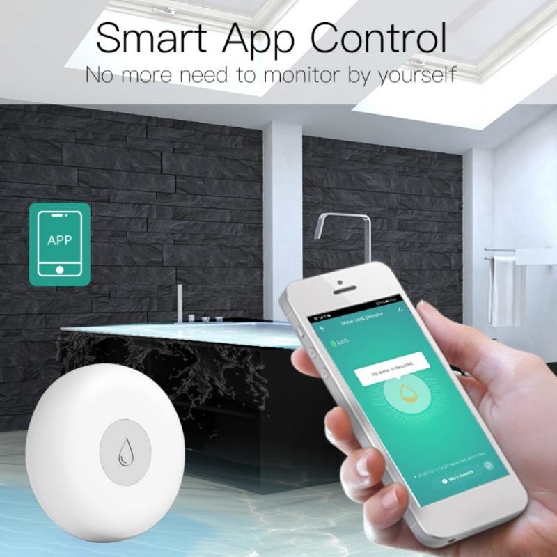 Smart Water Leak Detector Flood Sensor Flooding Alert Security Alarm System App Remote Control Long Battery Life