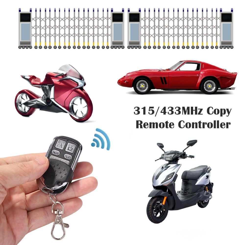 4 Buttons Duplicator Metal Clone Key Remote Control 315MHz 433MHz Fixed Learning Code for Garage Door Home Car Gate