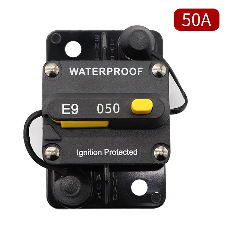 30-50A Circuit Amp Circuit Breaker Dual Battery IP67 Waterproof 12V 24V Fuse Manual Reset Car Circuit Breaker