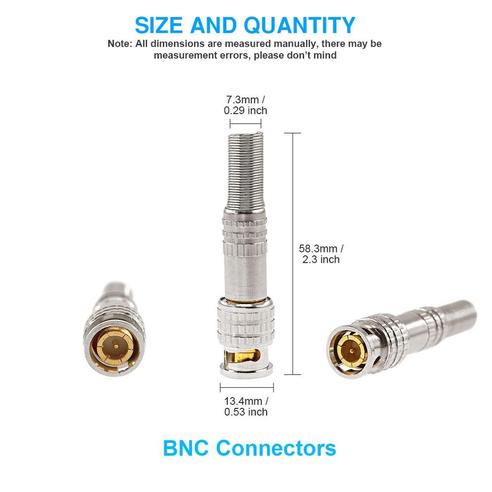 2pcs/5pcs/10pcs BNC JR-B25 Male Welding BNC Connector For Security Cctv Camera System Wired Cctv Camera Security System