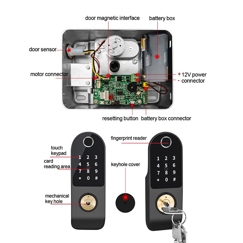 AISUO Tuya WiFi Mobile Phone Unlock Remote Control Fingerprint Magnetic Card Password Key Outdoor Waterproof Smart Door Lock